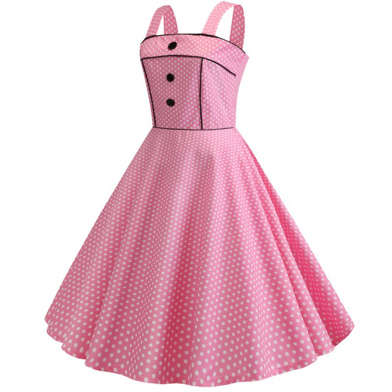 Robe swing pour femmes avec des pois et une ceinture élégante Chic & Stil