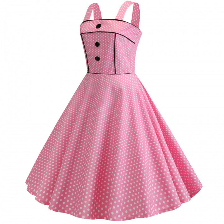 Robe swing pour femmes avec des pois et une ceinture élégante Chic & Stil