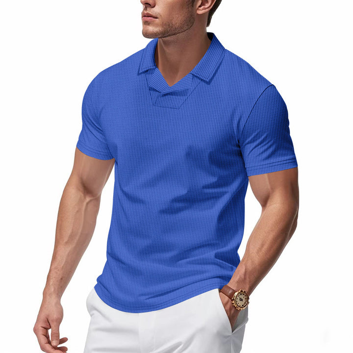 Short sleeve polo shirt for men with modern structure design Lune London