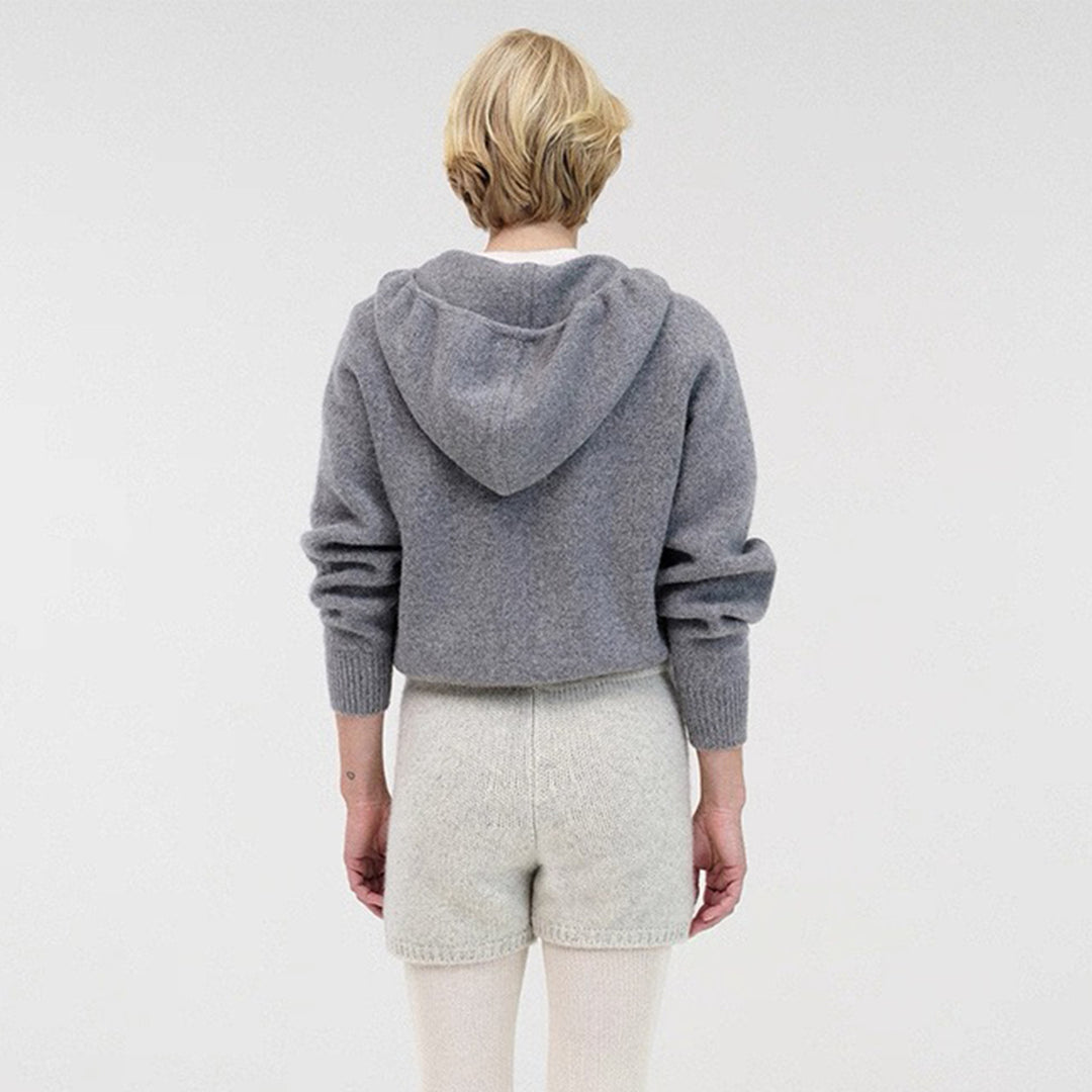 Hooded jacket for women in high-quality wool blend with practical pockets and modern cut Lune London
