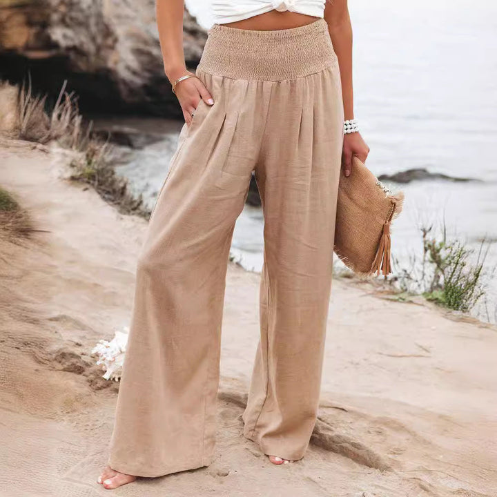 Women's Loose Linen Trousers Lune London