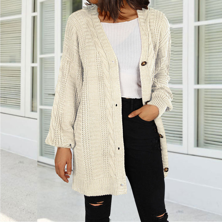 Gilet en tricot épais pour femmes avec patte de boutonnage élégante et manches larges Chic & Stil
