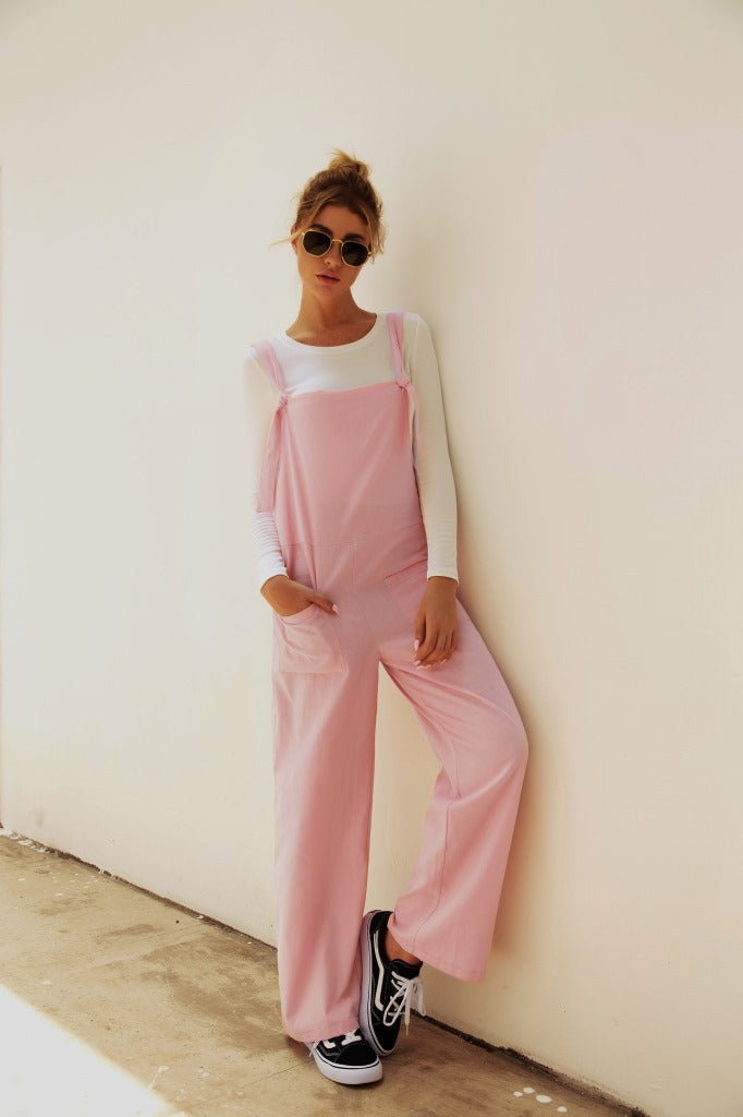Ladies Casual Wide Leg Jumpsuit with Practical Pockets Lune London