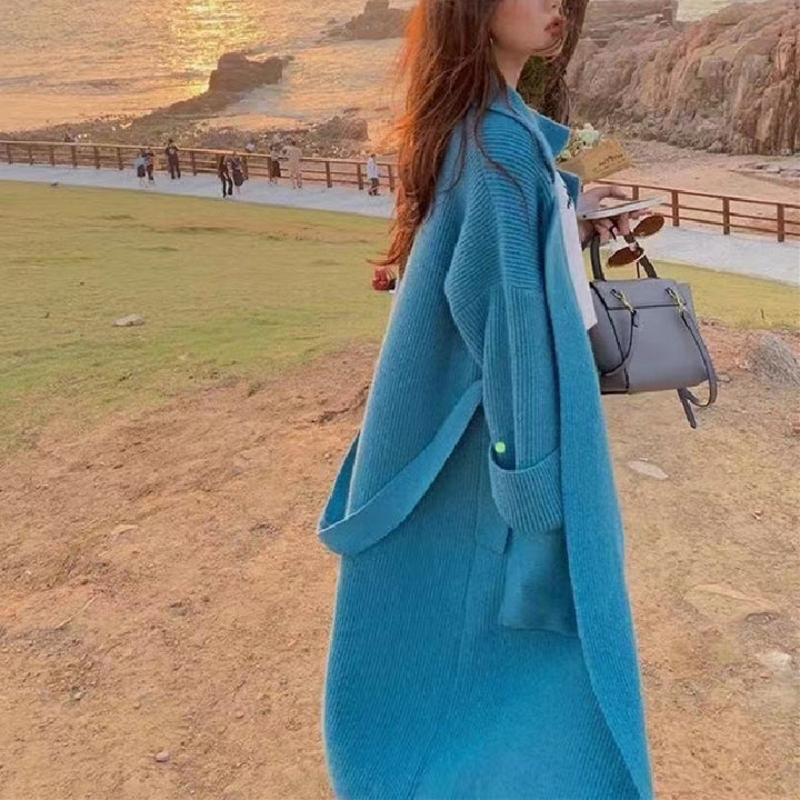 Cardigan long stylish pour dames avec poches généreuses et coupe décontractée Chic & Stil