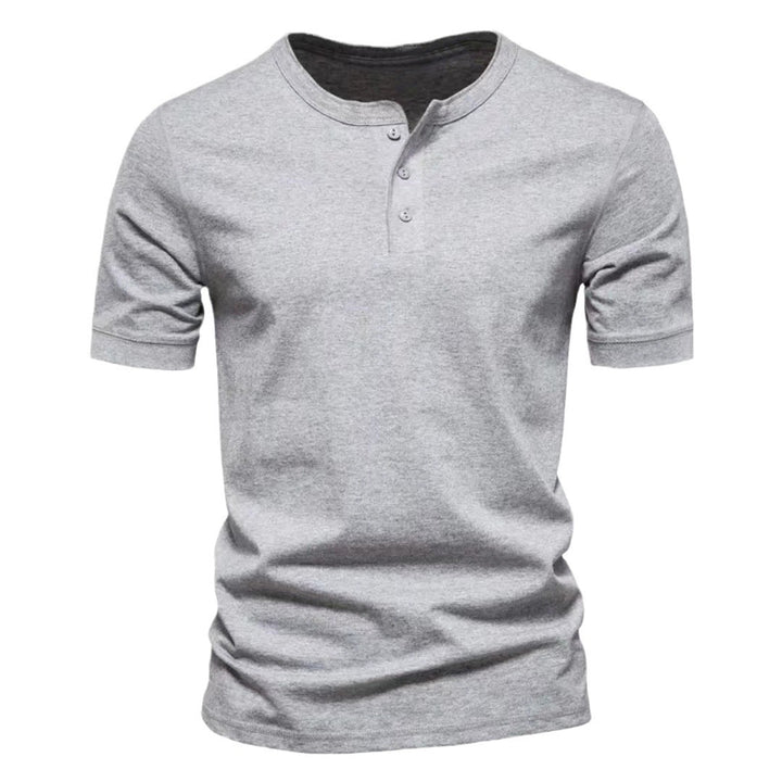 Men's short sleeve Henley shirt with button placket Lune London