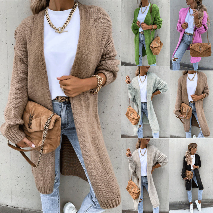 Chunky knit coat for women with deep pockets and trendy cut Lune London