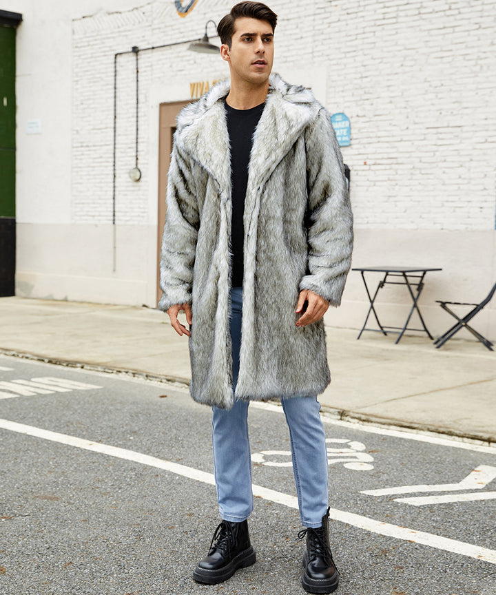 Luxurious faux fur coat for men with a modern design Lune London