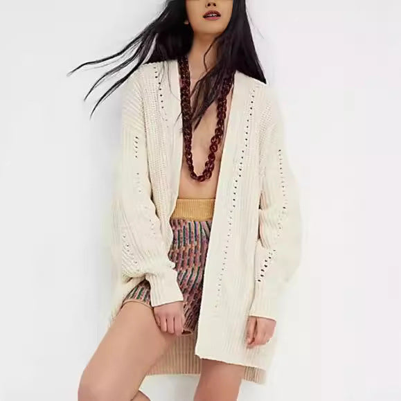 Open knit jacket for women with a slight hole structure and a comfortable fit Lune London
