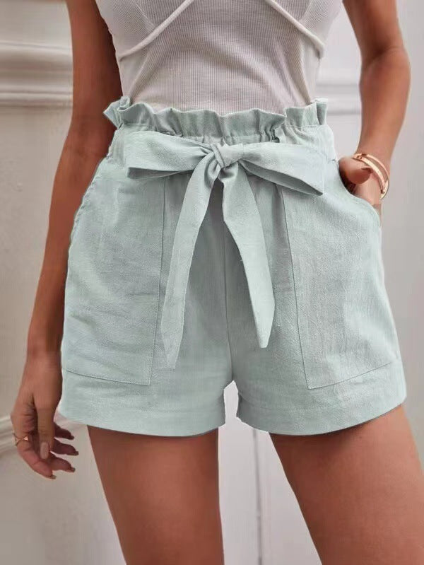 Tailored Shorts for Women with Tie and Practical Pockets Lune London