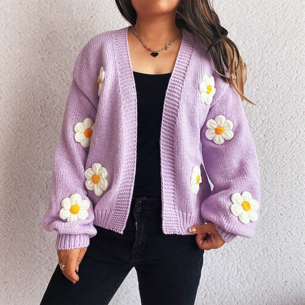 Cardigan pour dames avec des appliques florales Chic & Stil