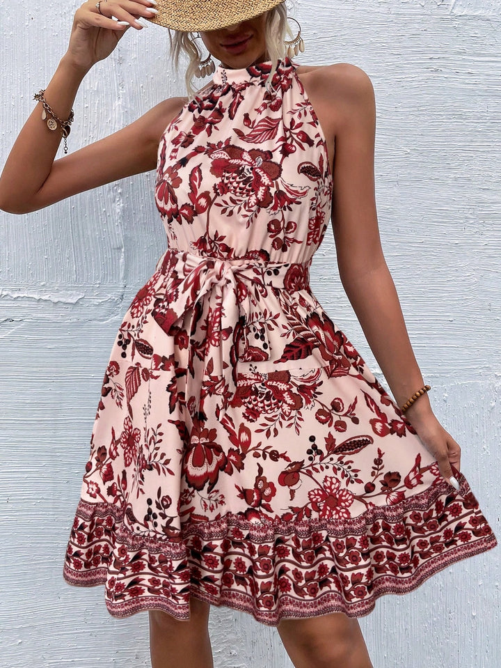 Ladies Flowers Lace Maxi Dress Lune London