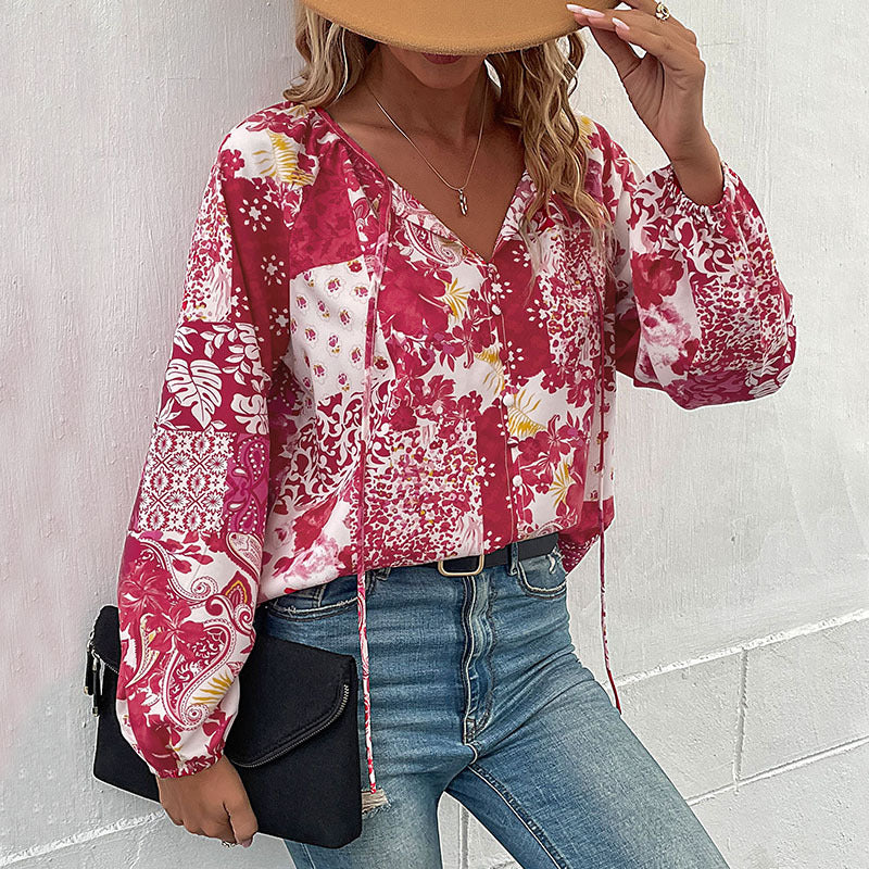 Chemisier tendance pour femmes avec motif floral et design décontracté Chic & Stil
