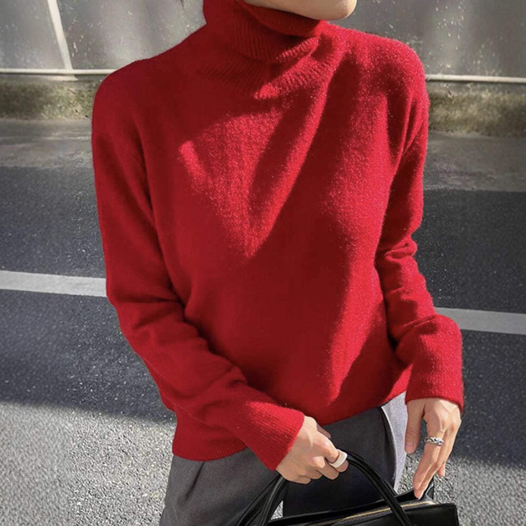 Ladies elegant turtleneck sweater in fine wool Lune London