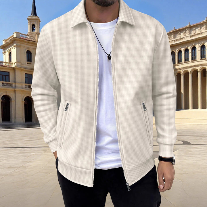 Modern knitted jacket for men with practical zip pockets and trendy design Lune London