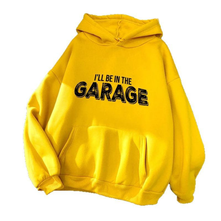 Womens Hoodie with Creative Garage Motif Chic & Stil