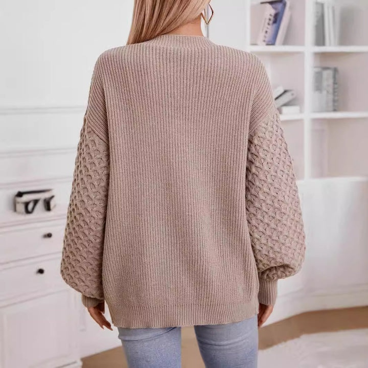Knit jacket for women with textured sleeves and button details Lune London