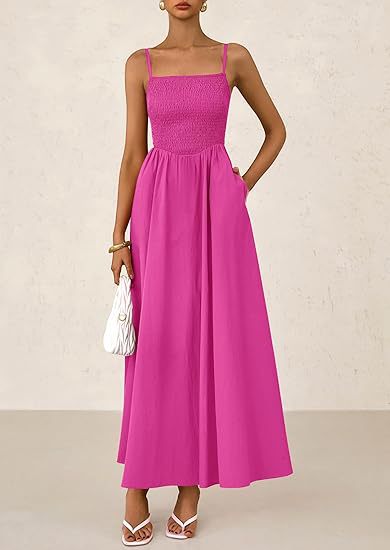 Maxi dress for women with elastic top and flowing skirt Lune London