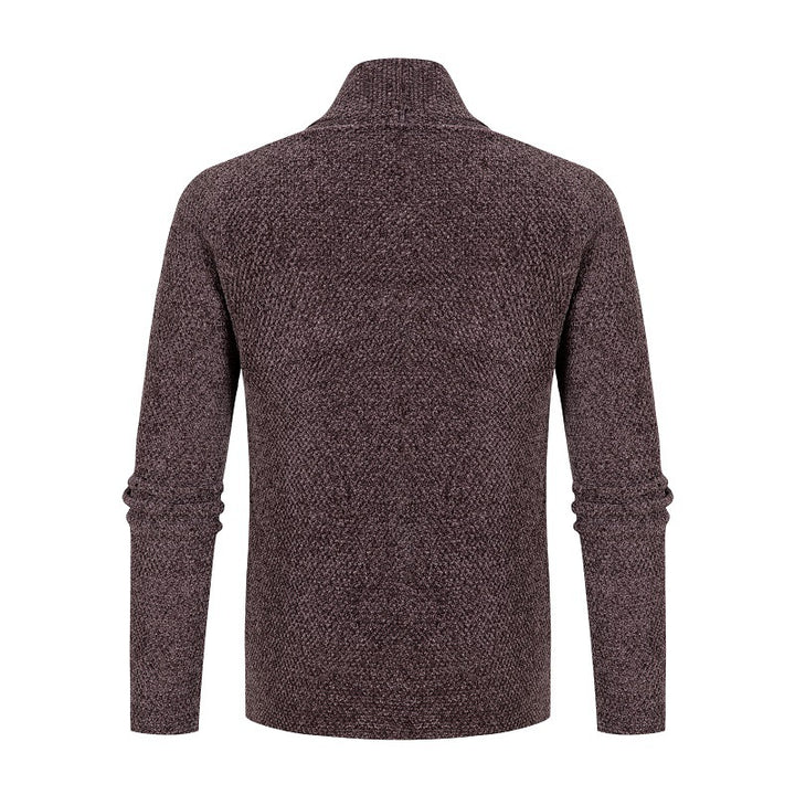 Men's knitted jacket with a modern shawl collar and a fine textured pattern Lune London