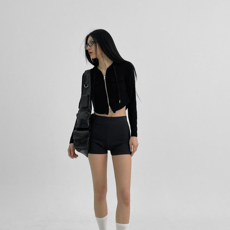Veste de loisirs courte pour femme avec fermeture éclair et capuche Chic & Stil