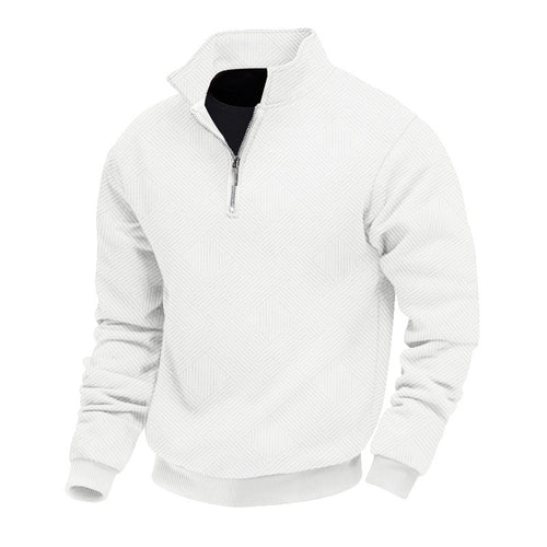 Sporty men's sweater with high collar and zipper Lune London