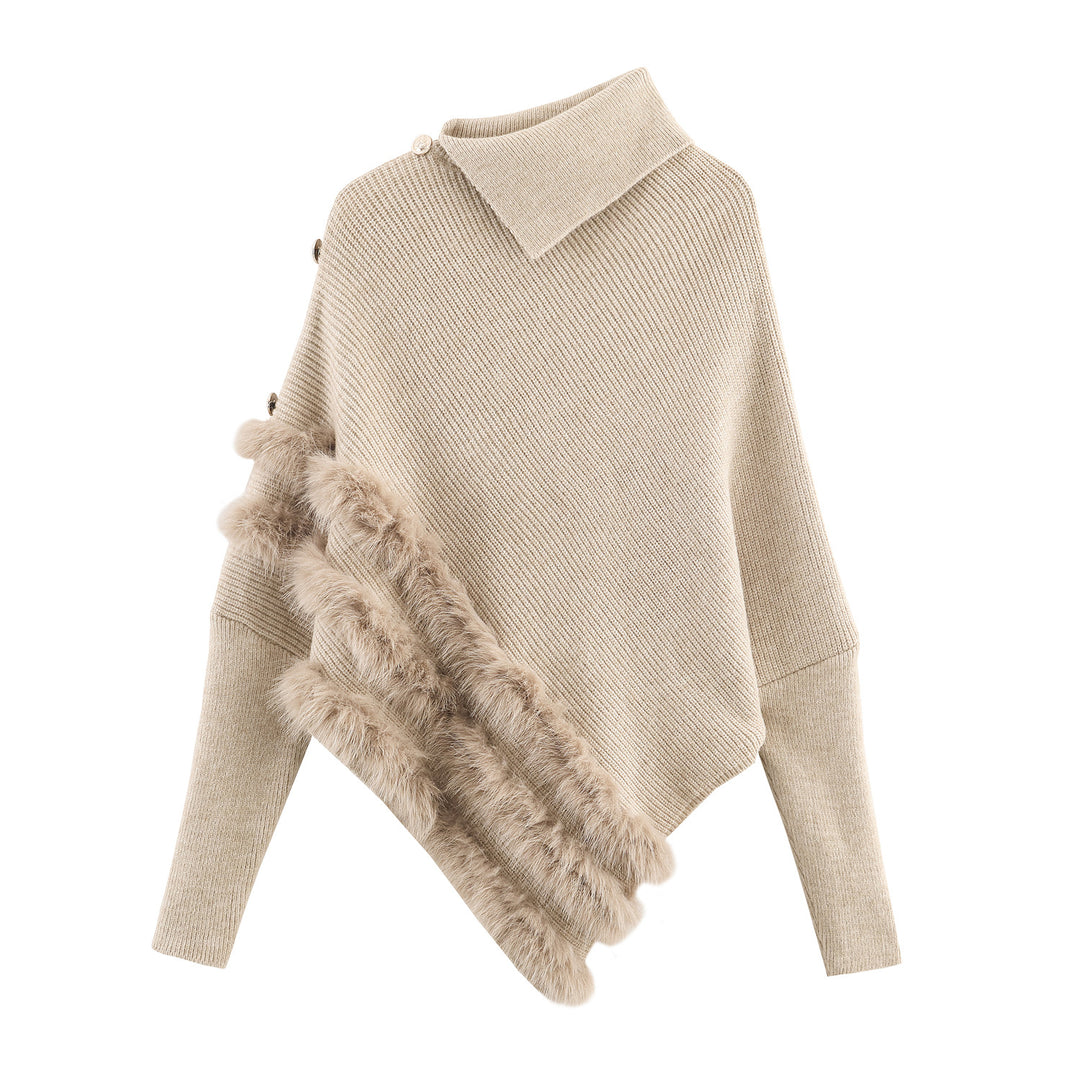 Pull en tricot pour femmes avec un mélange de laine fin et une élégante finition en fourrure Lune London