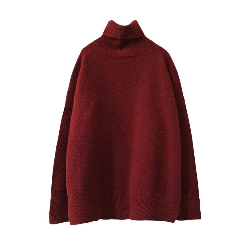Women Oversized High Neck Sweater with Puffed Sleeves Lune London
