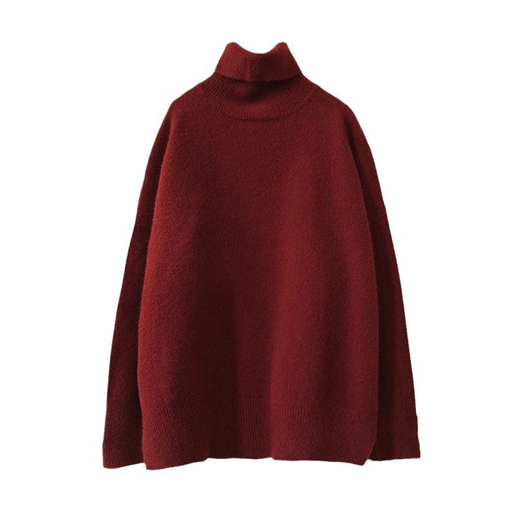 Women Oversized High Neck Sweater with Puffed Sleeves Lune London