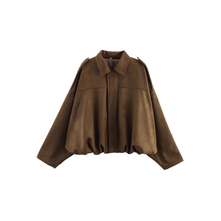 Ladies oversized fashionable jacket with textured design and practical details Lune London