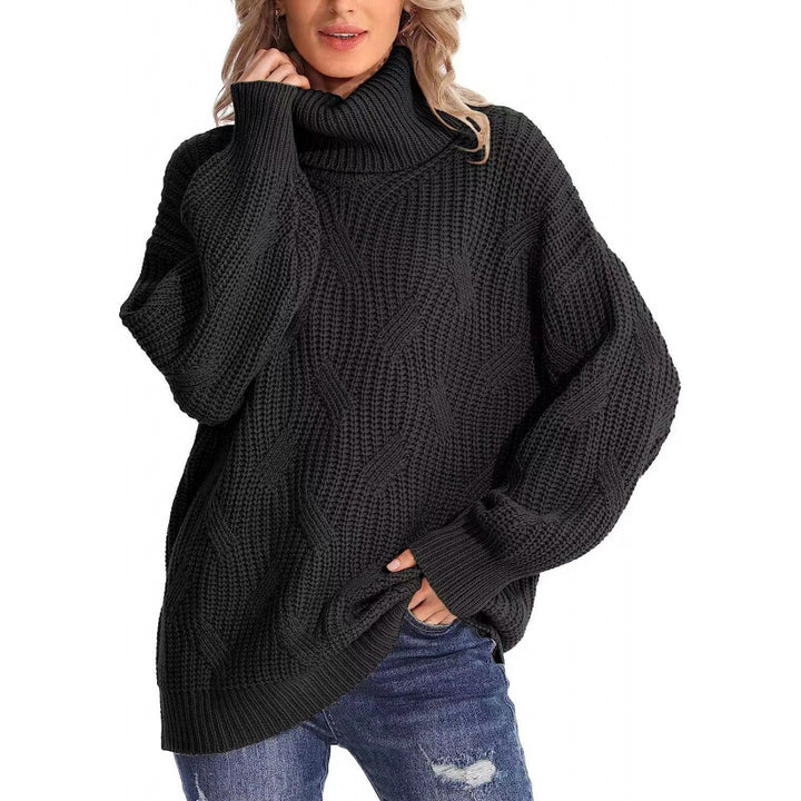 Chunky knit sweater for women with a high collar and relaxed fit Lune London
