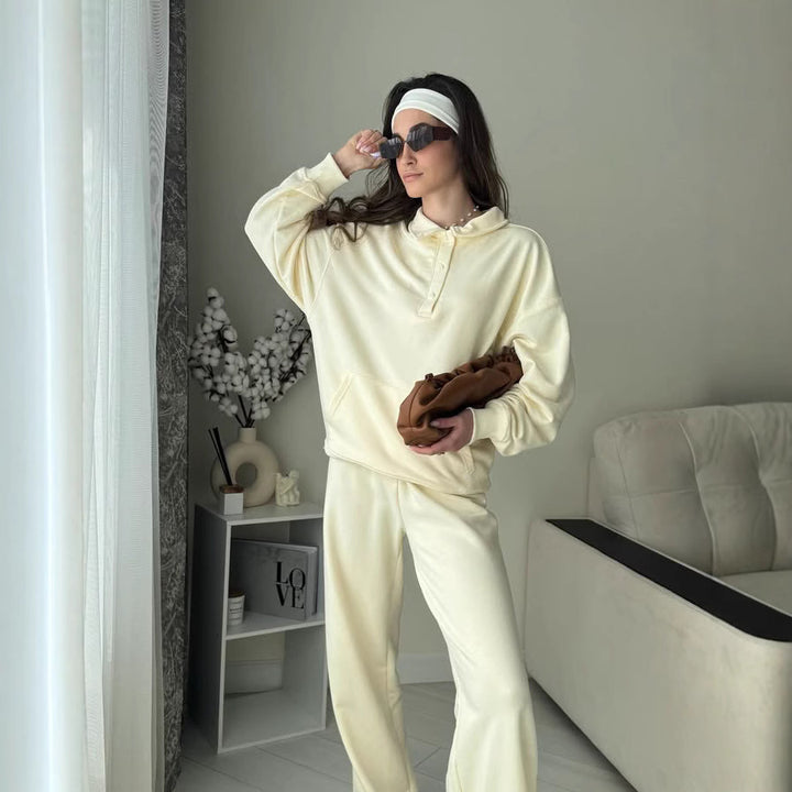 Ladies Cozy Hoodie Set with Elastic Pants and Handy Pockets Heidi Fashion