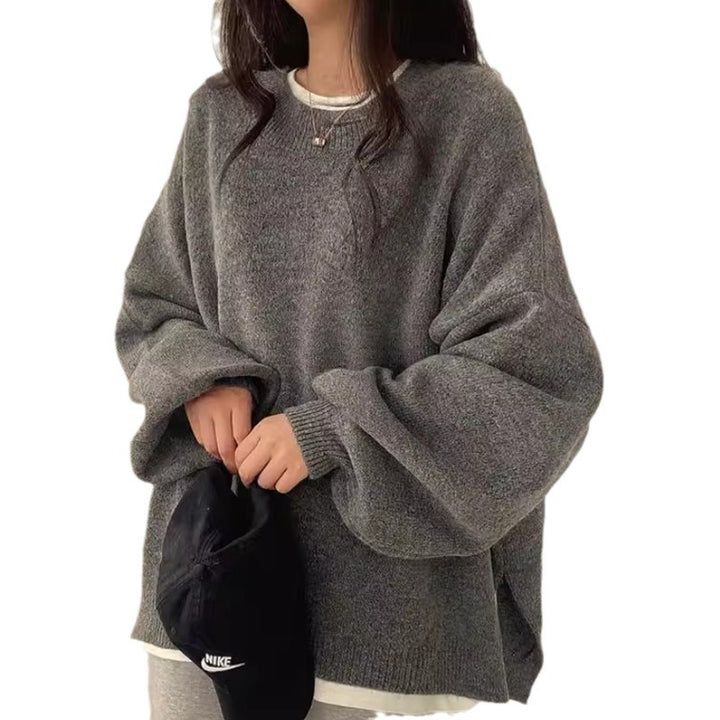 Femme pull en tricot surdimensionné avec manches larges et coupe décontractée Chic & Stil