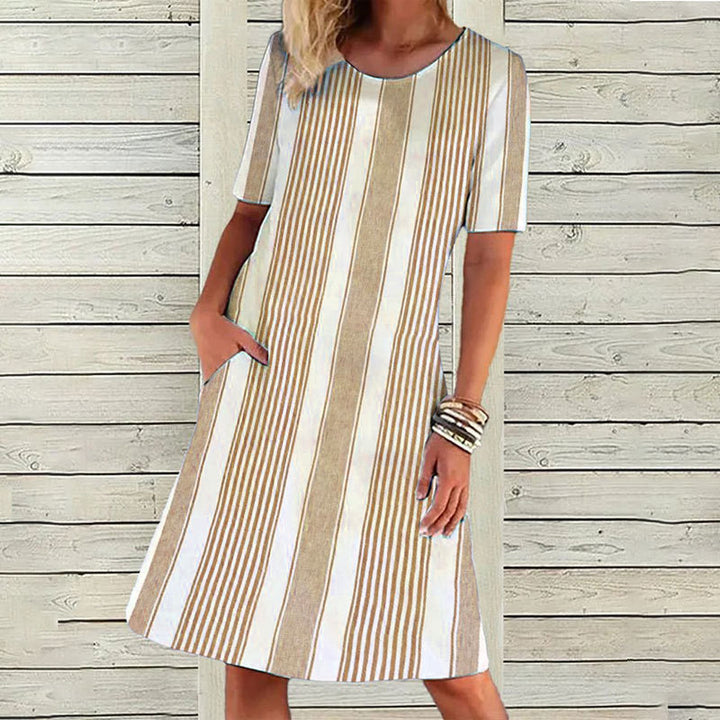 Casual dress for women with an elegant striped pattern and practical pockets Lune London