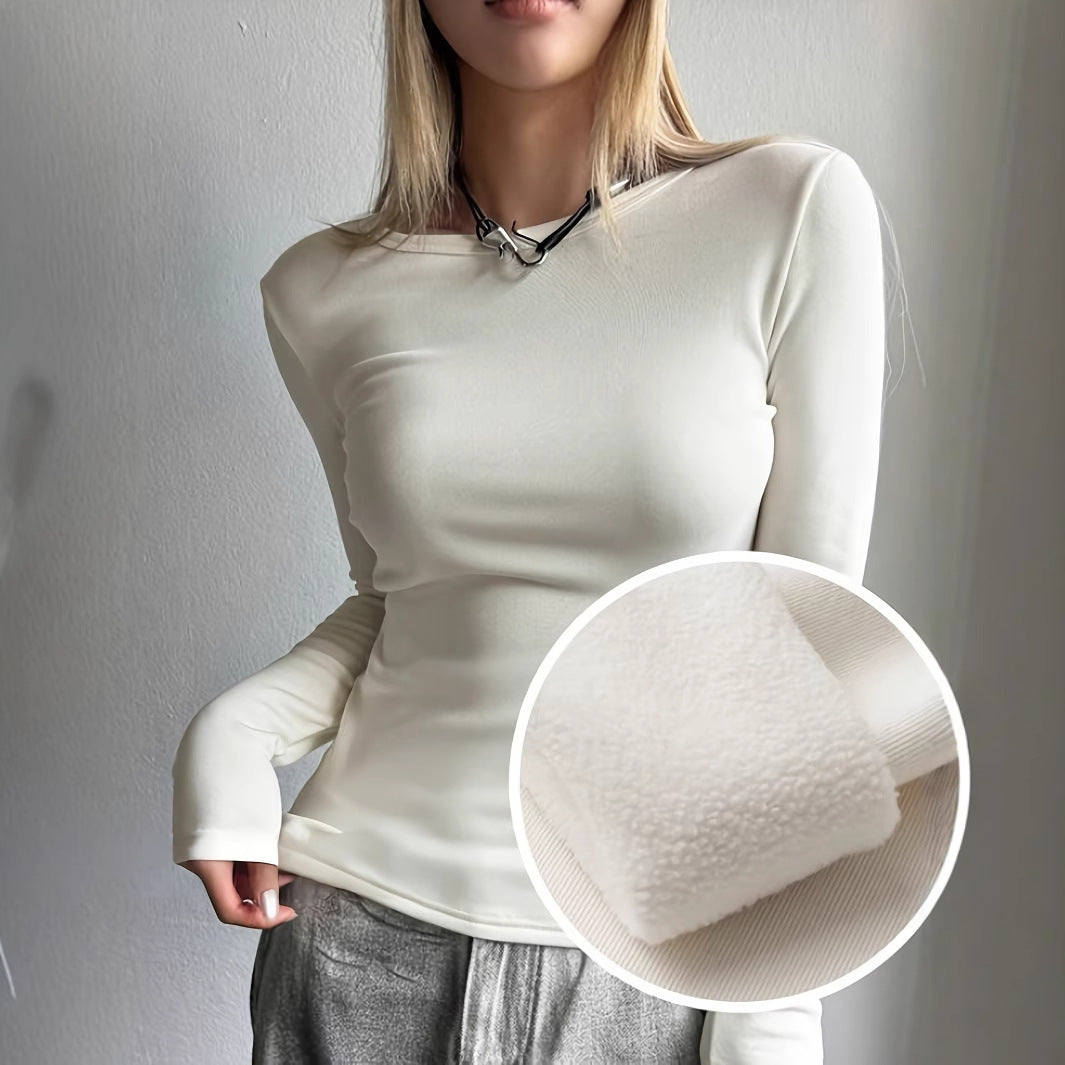 Fitted long sleeve t-shirt for women in high-quality stretch material Lune London