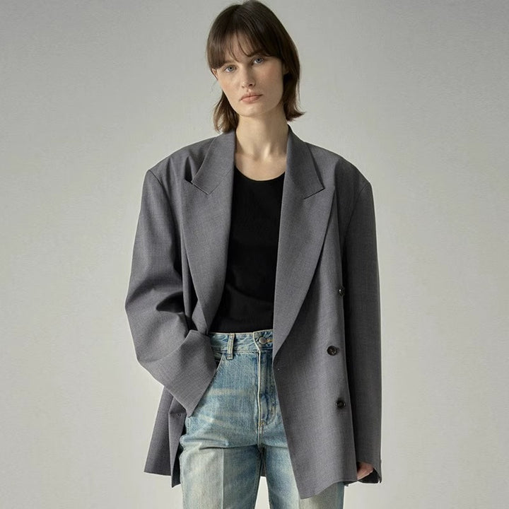 Blazer Femme Fashionable Stylé avec Rangée de Boutons Doubles et Coupe Oversize Chic & Stil
