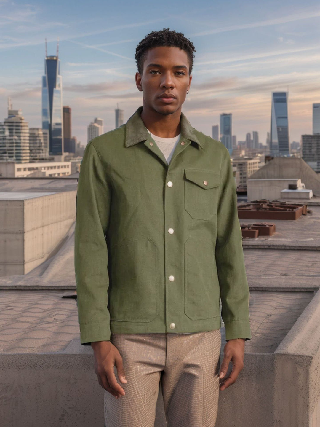 Casual men’s jacket in workwear style with practical pockets Lune London