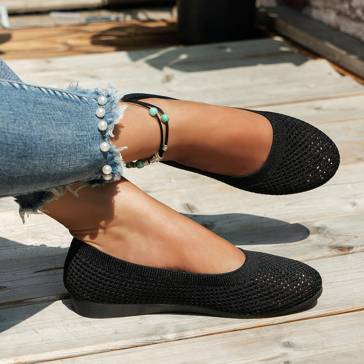 Women Breathable Knit Ballet Shoes Lune London