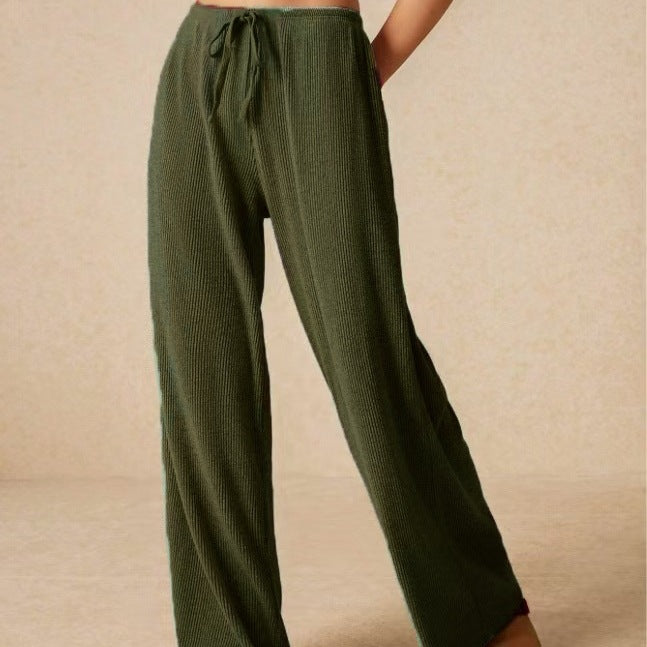 Loose leisure pants for women with elastic waistband and drawstring Lune London