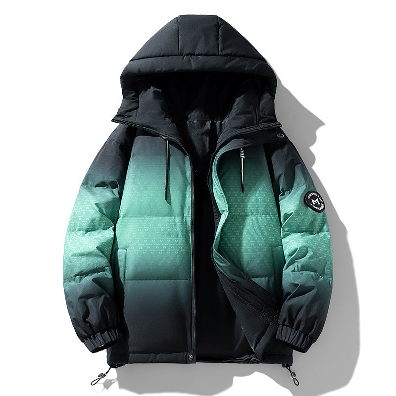 Men's insulated winter jacket with trendy color gradient Luna London