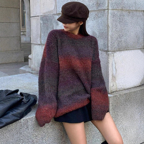 Women Oversized Sweater with Modern Gradient and Soft Material Lune London
