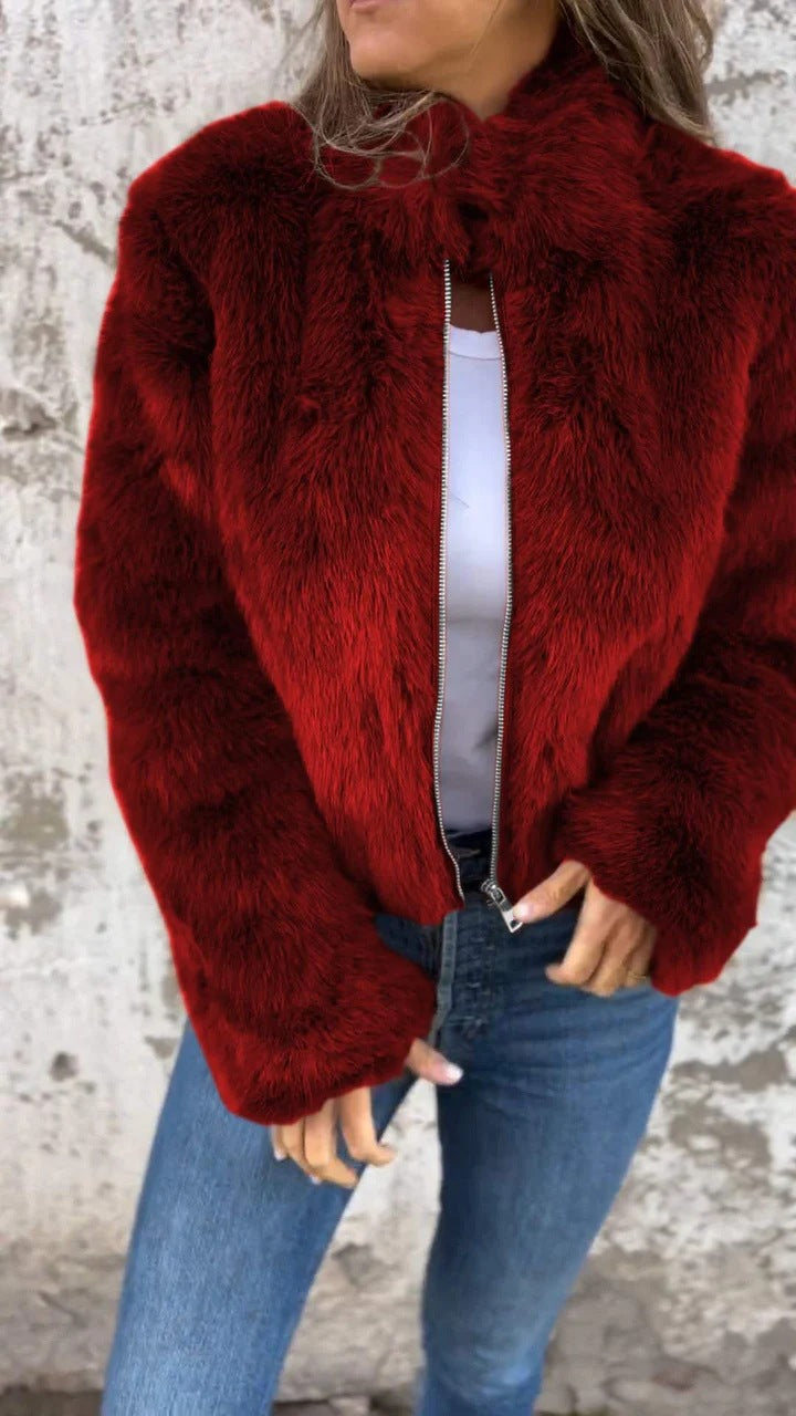Lune London Faux Fur Bomber Jacket for Women