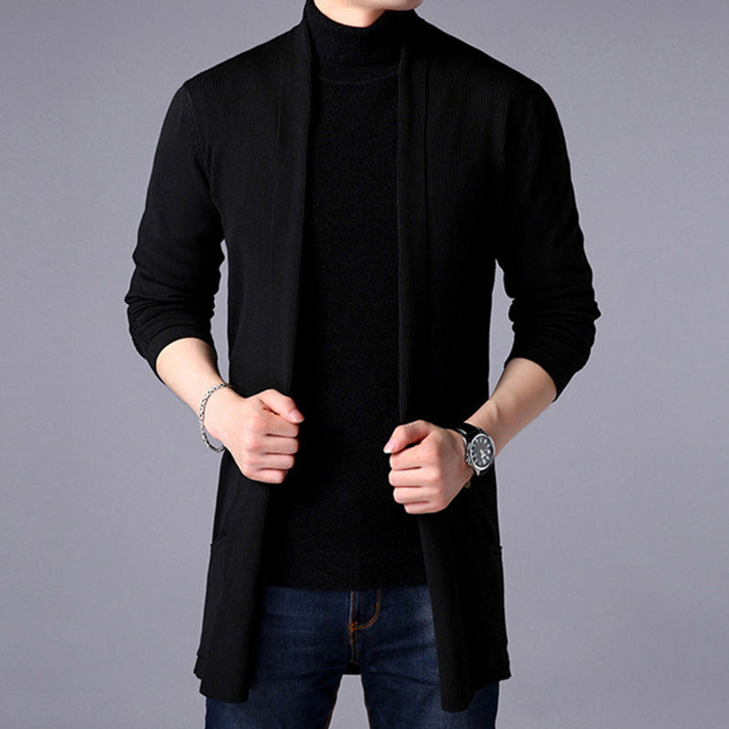 Men's knitted jacket with open cut and practical pockets Lune London