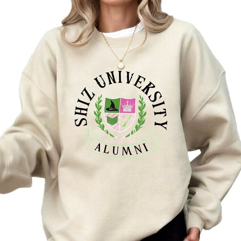 Sweatshirt surdimensionné pour femmes avec emblème universitaire et coupe décontractée Chic & Stil