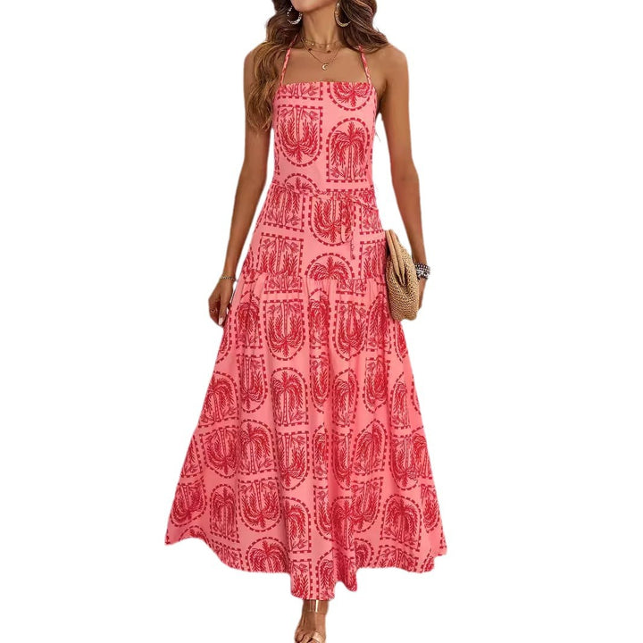 Women's maxi dress with playful pattern and elegant silhouette