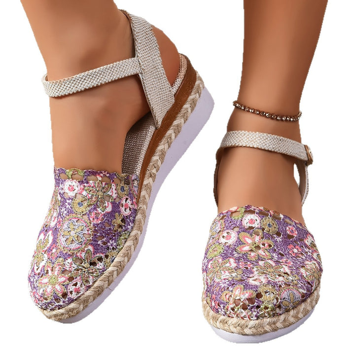 Dames espadrilles à brides chevilles en crochet Lune London