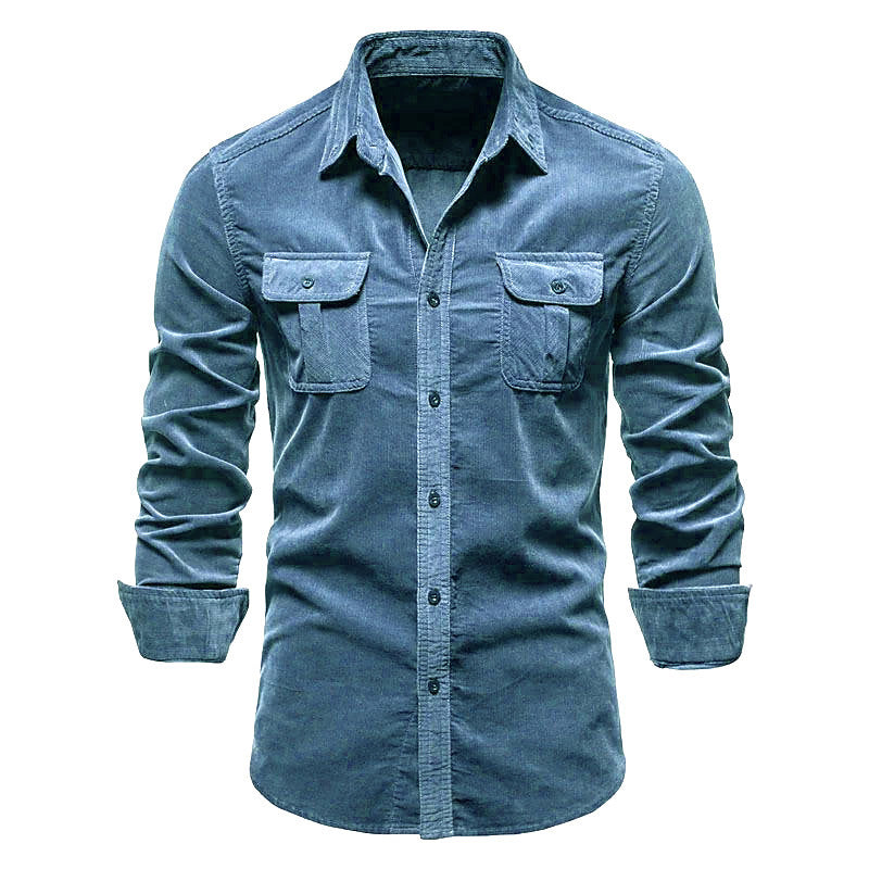 Men's long sleeve shirt with practical chest pockets and trendy slim fit Lune London