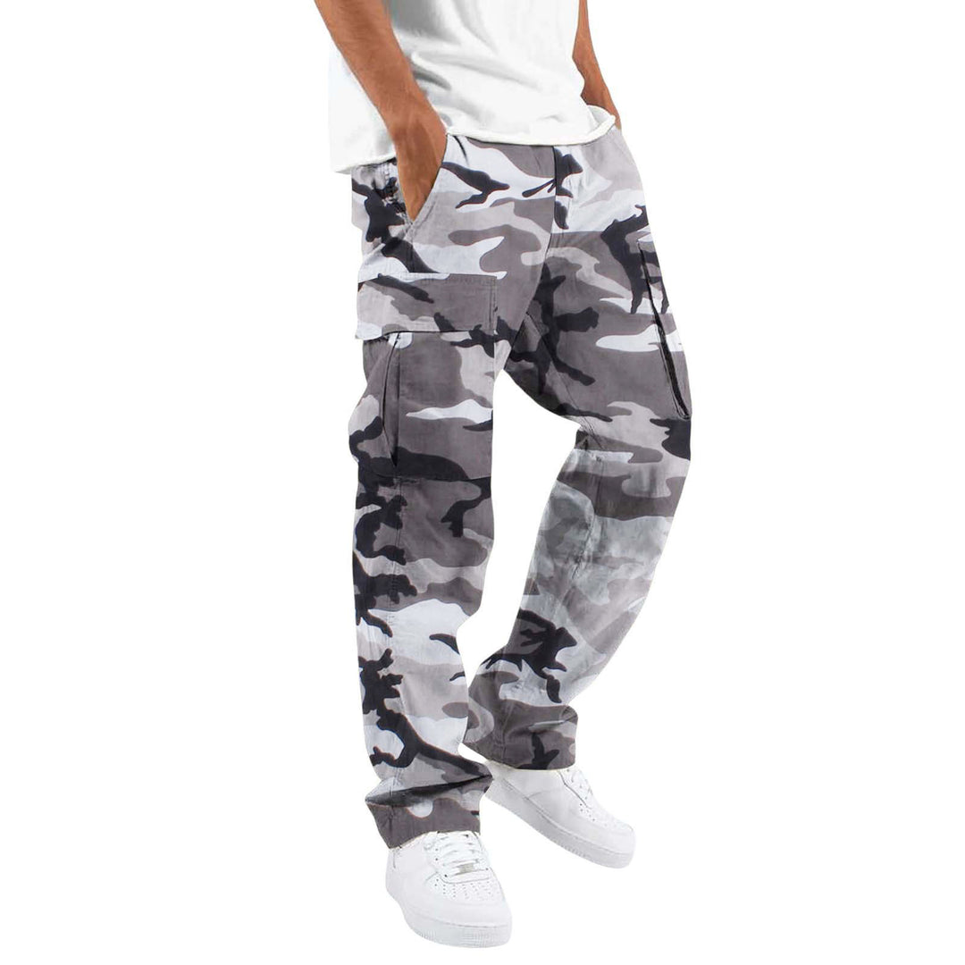 Camouflage cargo pants for men with multiple pockets Lune London