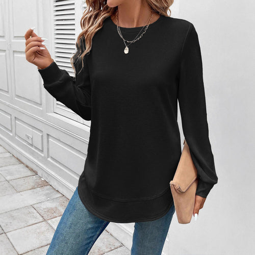 Casual long sleeve T-shirt for women with textured design Lune London