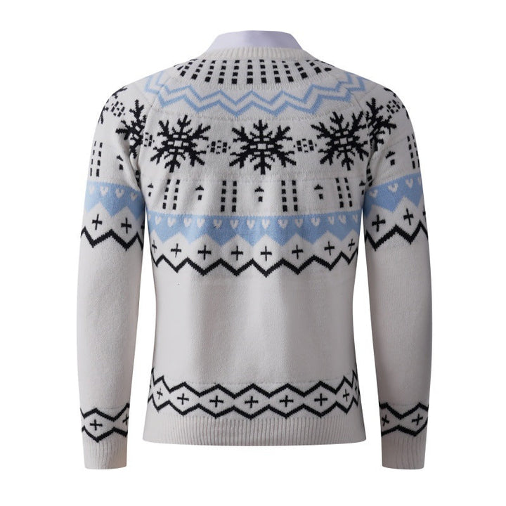 Men's Fashionable Knitted Sweater with Creative Snow Pattern Lune London