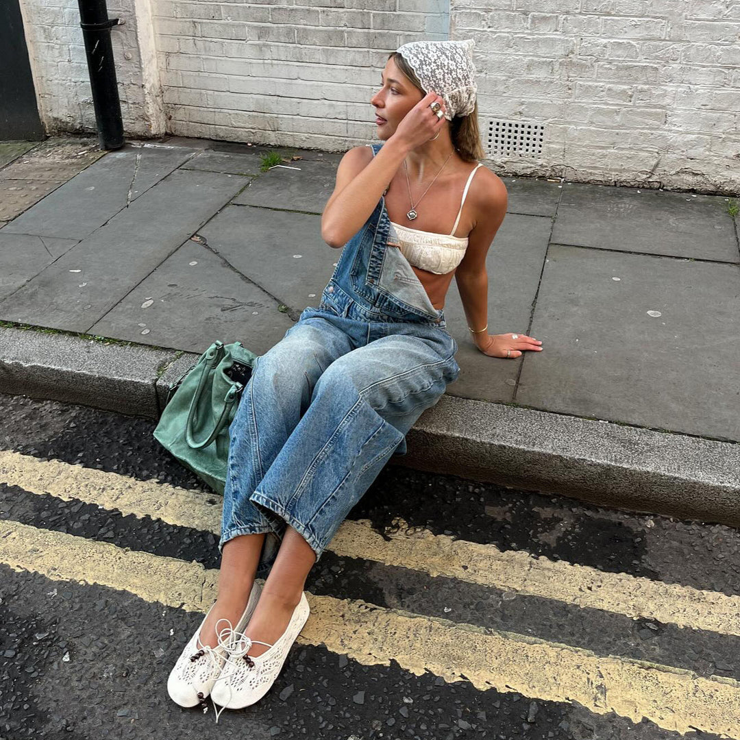Relaxed Fit Casual Denim Overall for Women Lune London