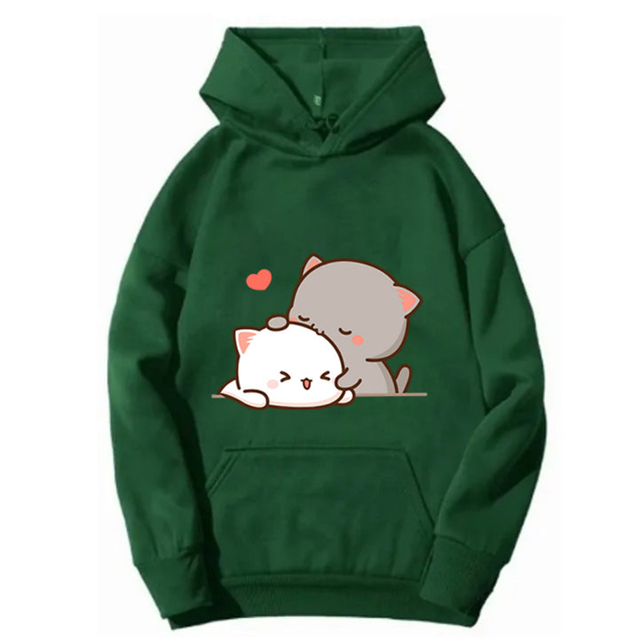 Women's hooded sweatshirt with cute cat design Chic & Stil